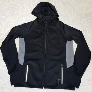 SaunaFX (SaunaTek) Black Neoprene Sauna Hooded Athletic/Workout Jacket- Size Lrg
